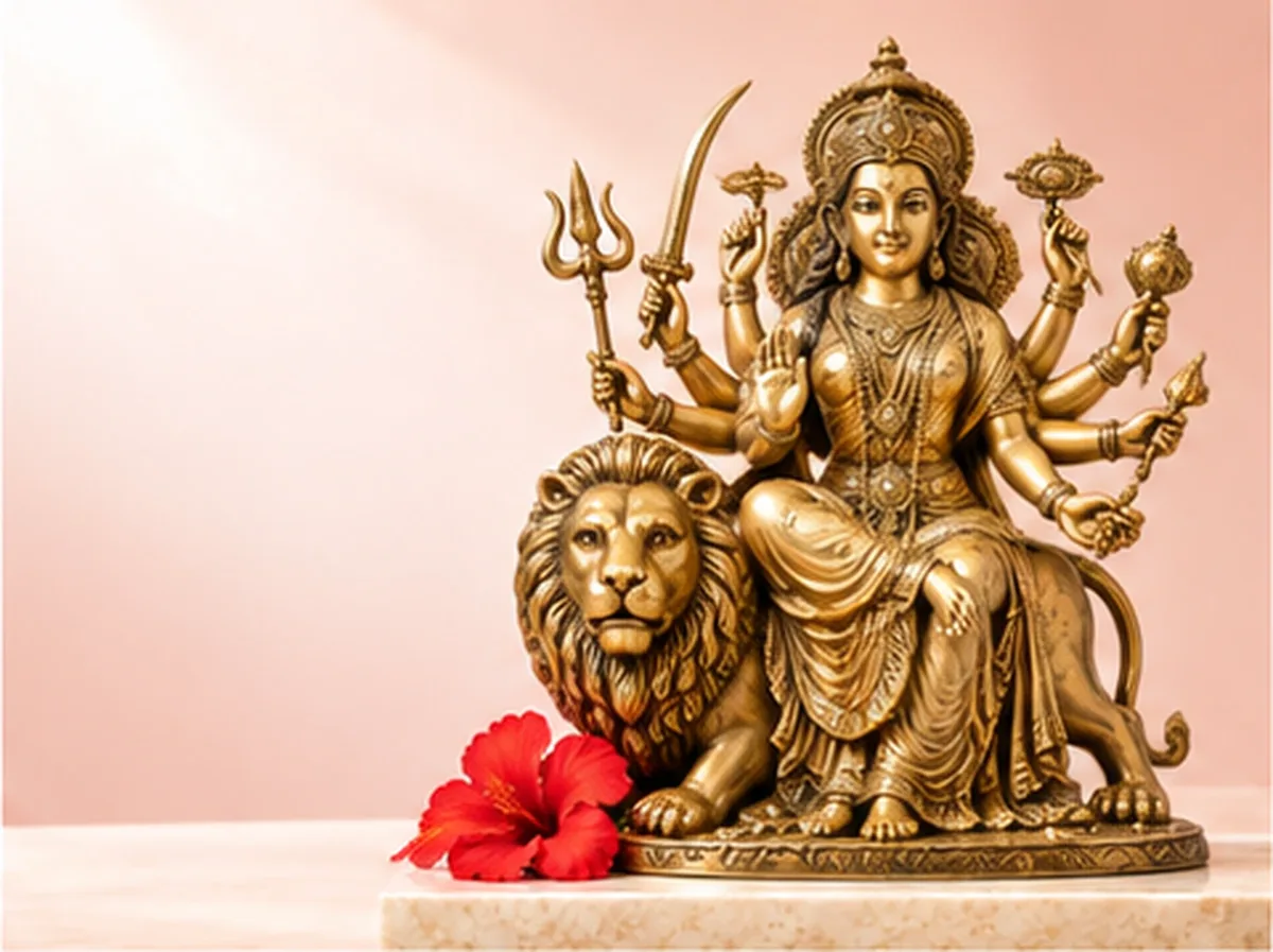 Brass murti of Durga