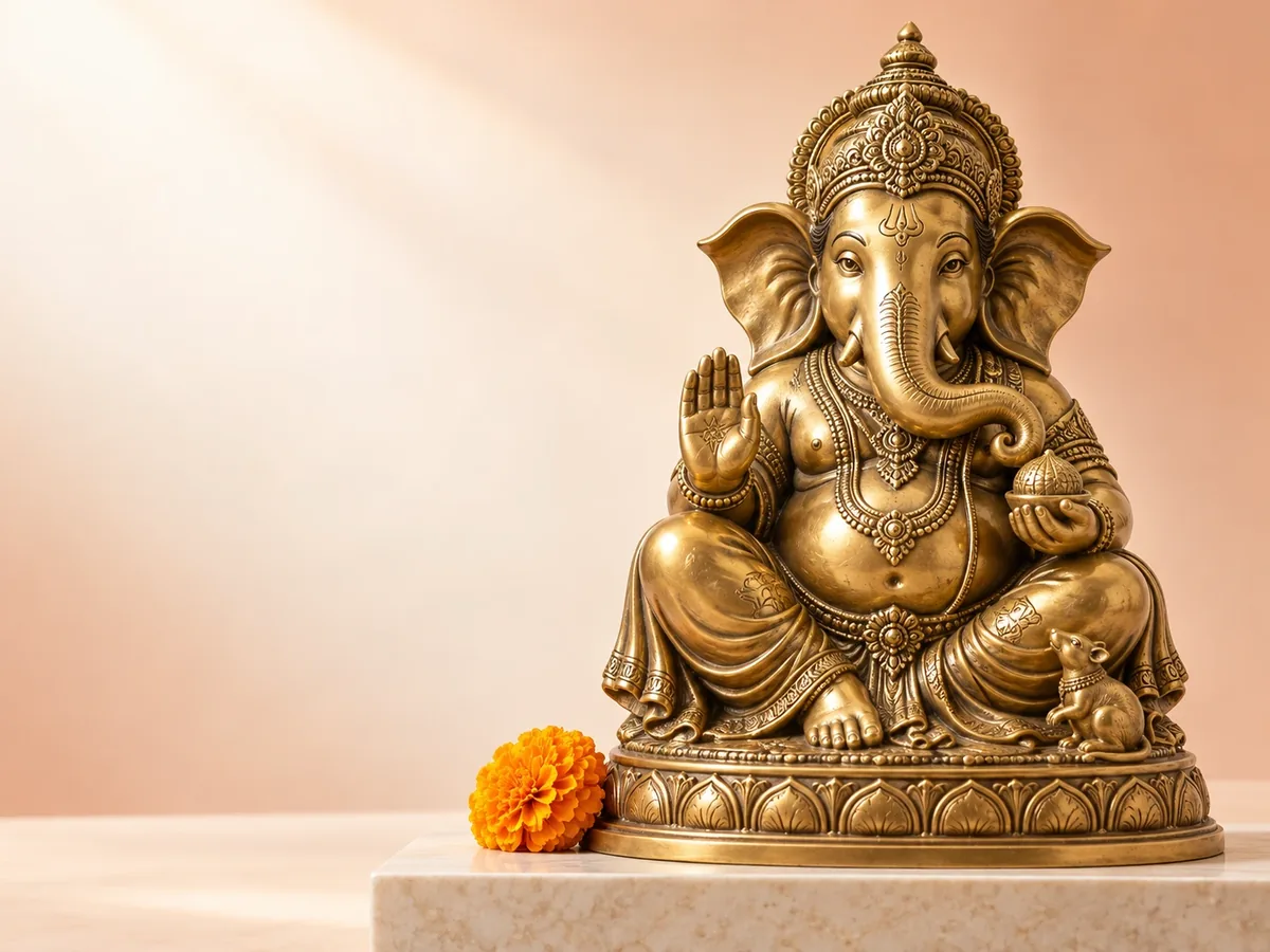 Brass murti of Ganesha