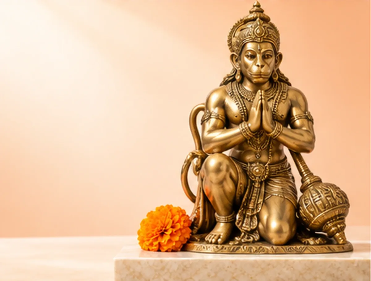 Brass murti of Hanuman