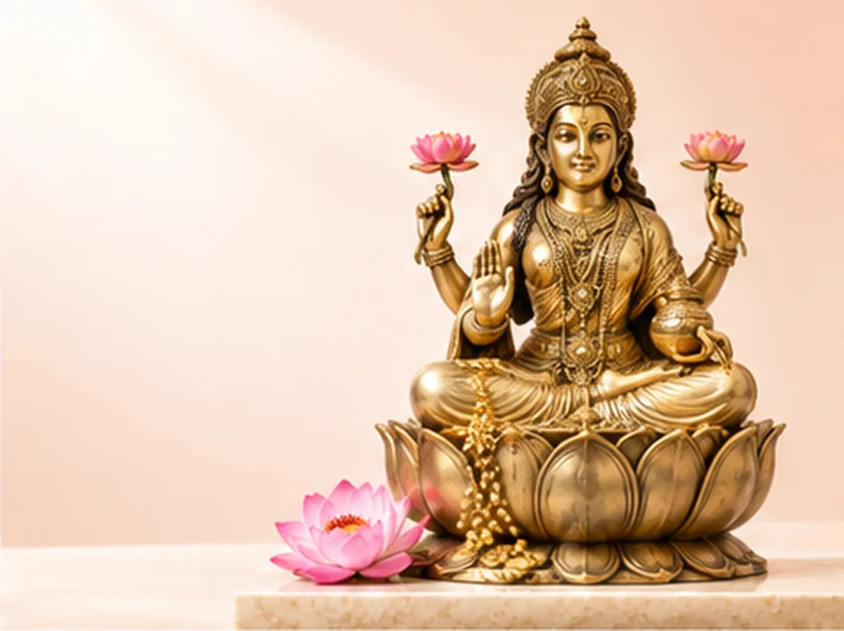 Brass murti of Lakshmi