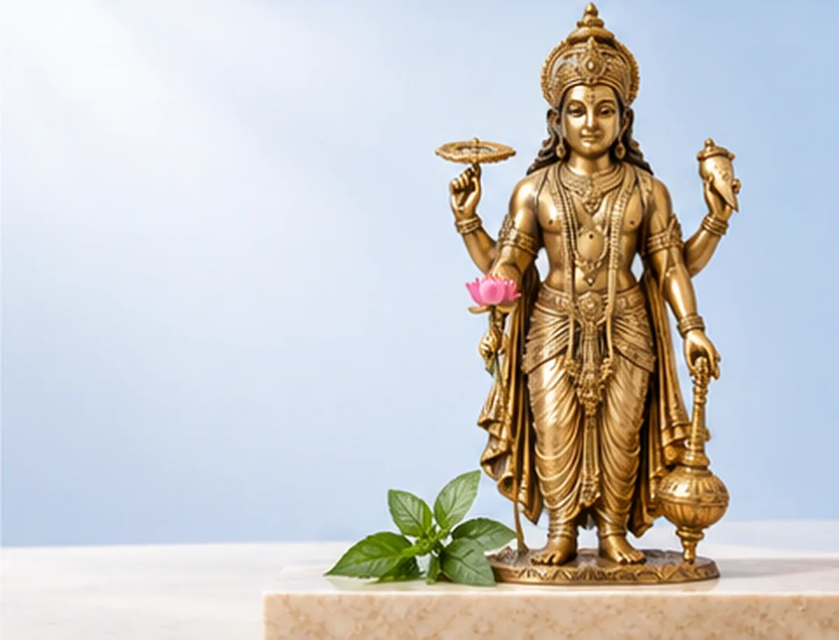 Brass murti of Vishnu
