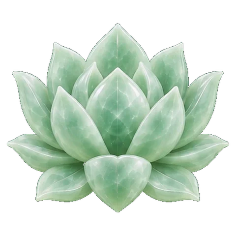 Pale jade carving of a lotus, the symbol of Anuradha
