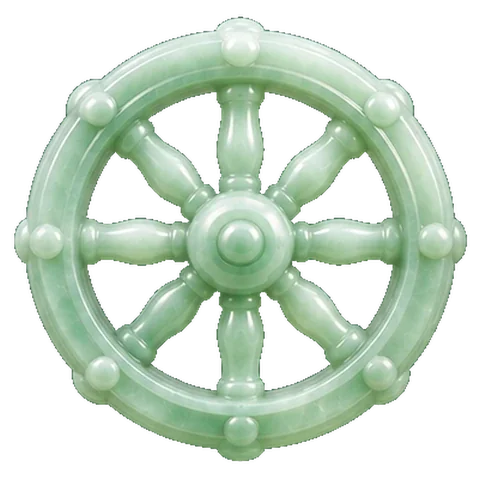 Pale jade carving of an ox-cart or chariot, the symbol of Rohini