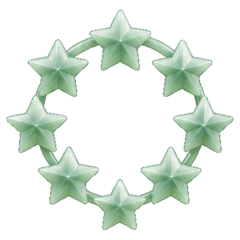 Pale jade carving of an empty circle (a hundred healers), the symbol of Shatabhisha