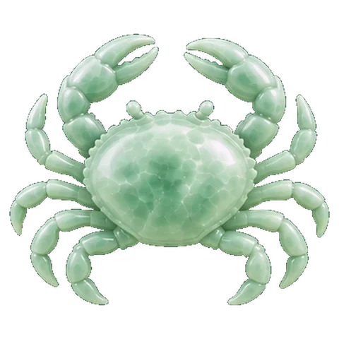 Pale jade carving of the crab, the figure of Cancer