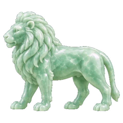 Pale jade carving of the lion, the figure of Leo