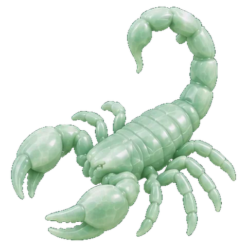 Pale jade carving of the scorpion, the figure of Scorpio