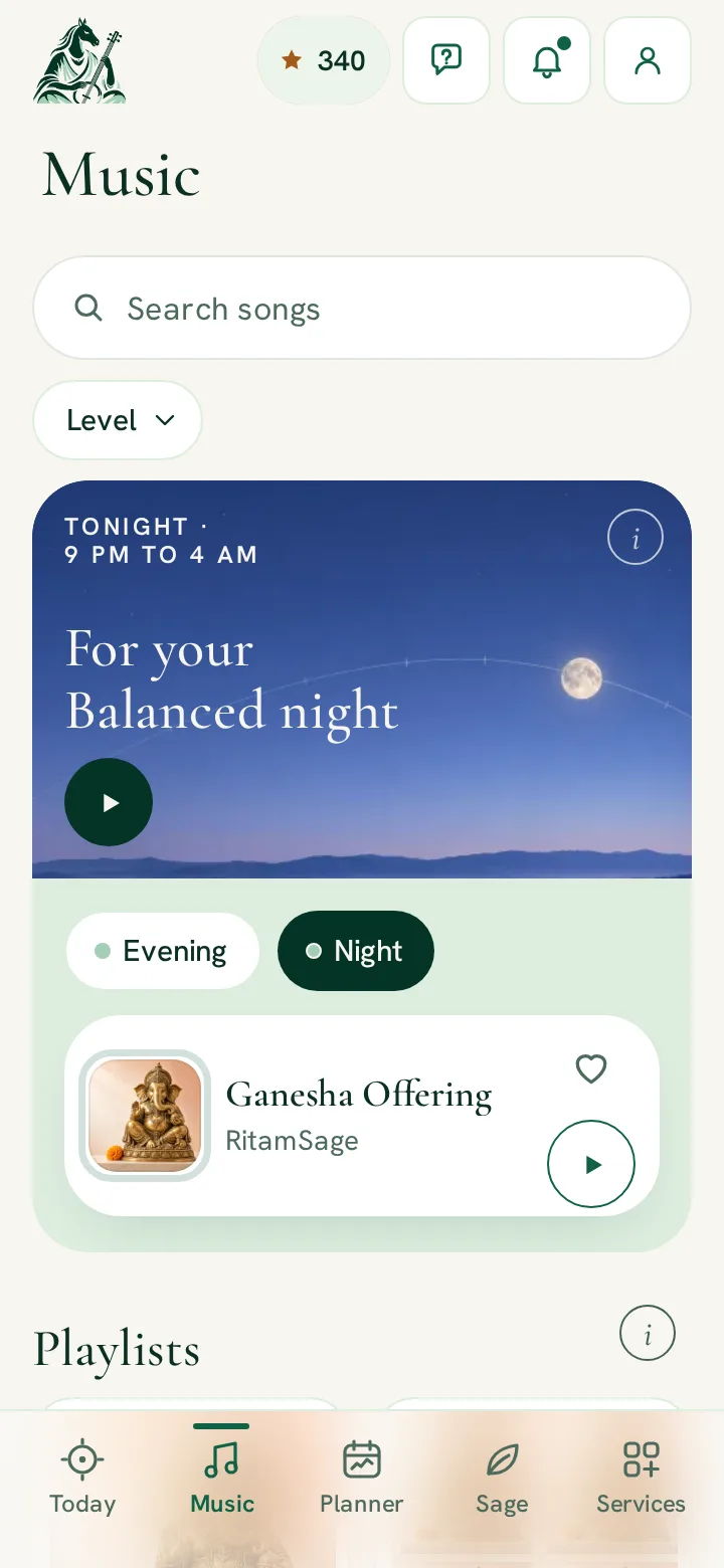 RitamSage app screen: The deity of the day